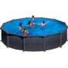 Piscina Redonda Grafito Granada 460x132 Cm. Gre KITPR458GF -Piscinas Artículos Tienda 1011143027g00