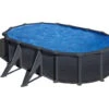 Piscina Ovalada Grafito Kea 730x375x120 Cm. Gre KIT730GF -Piscinas Artículos Tienda 1011143029g00