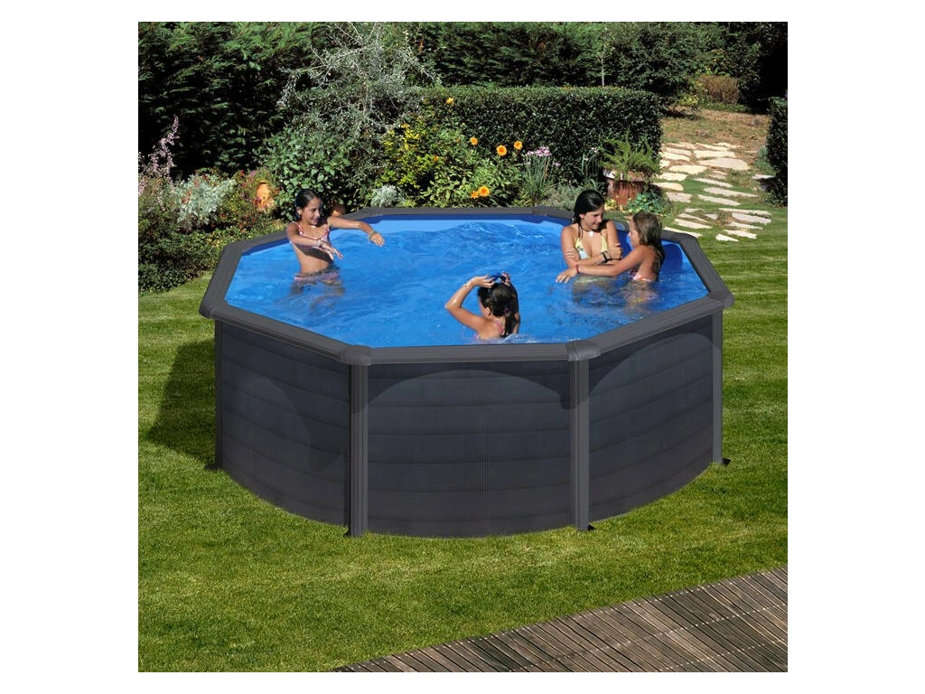 Piscina Redonda Grafito Kea 460x120 cm. Gre KIT460GF Piscina Redonda Grafito Kea 460x120 Cm. Gre KIT460GF -Piscinas Artículos Tienda 1011143032g01