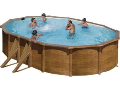 Piscina Imitación Madera Pacific 610x375x120 Cm. Gre KIT610W