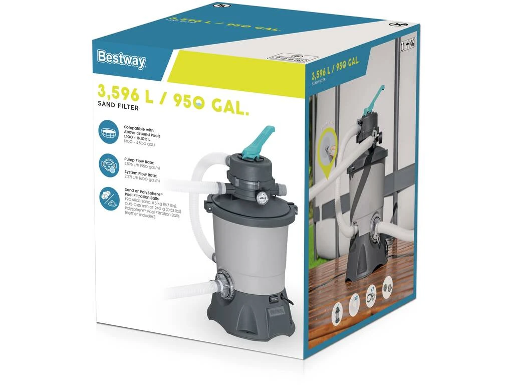Depuradora de Arena Flowclear 3.028 l/h Bestway 58515 Depuradora De Arena Flowclear 3.028 L/h Bestway 58515 -Piscinas Artículos Tienda 1911146843g02