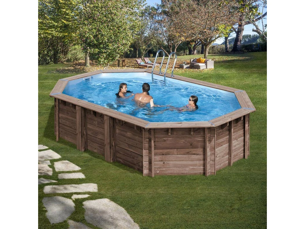 Piscina Ovalada Madera Macadamia 632X335X130 cm. Gre KPBOC632 Piscina Ovalada Madera Macadamia 632X335X130 Cm. Gre KPBOC632 -Piscinas Artículos Tienda 1999951311g01