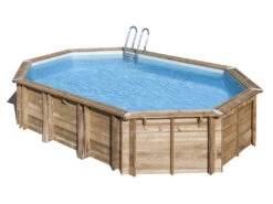 Piscina Ovalada Madera Avocado 656X456X131 Cm. Gre 790203