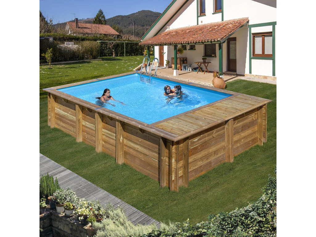 Piscina Rectangular Madera Evora Plus 620X420X136 cm. Gre 800009 Piscina Rectangular Madera Evora Plus 620X420X136 Cm. Gre 800009 -Piscinas Artículos Tienda 1999957156g02