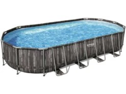 Piscina Desmontable Oval Power Steel Imitacion Madera 732X366X122 Cm. Bestway 5611T -Piscinas Artículos Tienda 1999960704g01
