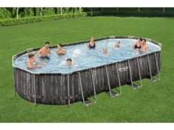 Piscina Desmontable Oval Power Steel Imitacion Madera 732X366X122 Cm. Bestway 5611T -Piscinas Artículos Tienda 1999960704g02