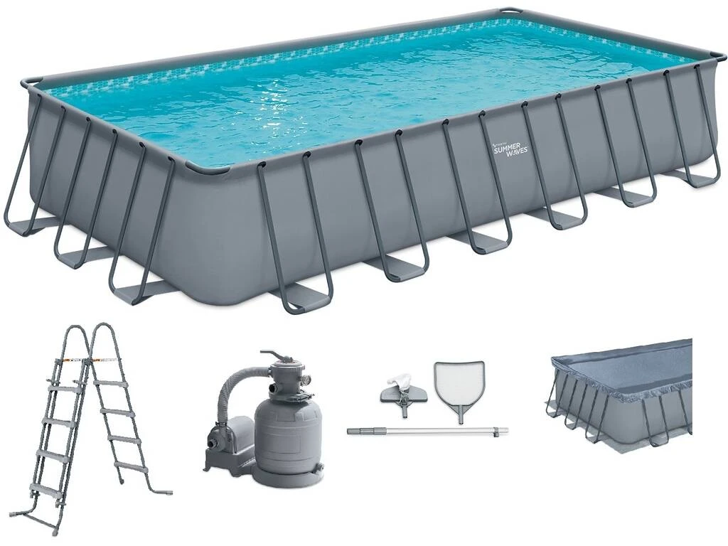 Piscina Desmontable de 732x366x132 cm. con Depuradora de Arena y Kit Limpieza Polygroup P424125210EU Piscina Desmontable De 732x366x132 Cm. Con Depuradora De Arena Y Kit Limpieza Polygroup P424125210EU -Piscinas Artículos Tienda 1999966182g00