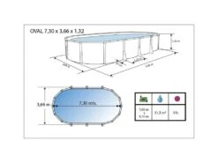 Piscina Ibiza 730x366x132 Cm. Toi 2291 -Piscinas Artículos Tienda 1999969702g02