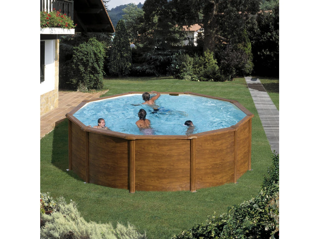 Piscina Imitación Madera Mauritius 350x132 cm. Gre KITPR358WO Piscina Imitación Madera Mauritius 350x132 Cm. Gre KITPR358WO -Piscinas Artículos Tienda 25156g06