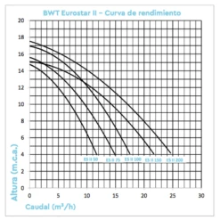 Bomba De Filtración BWT Eurostar II Monofásico -Piscinas Artículos Tienda curvas bomba eurostar ii
