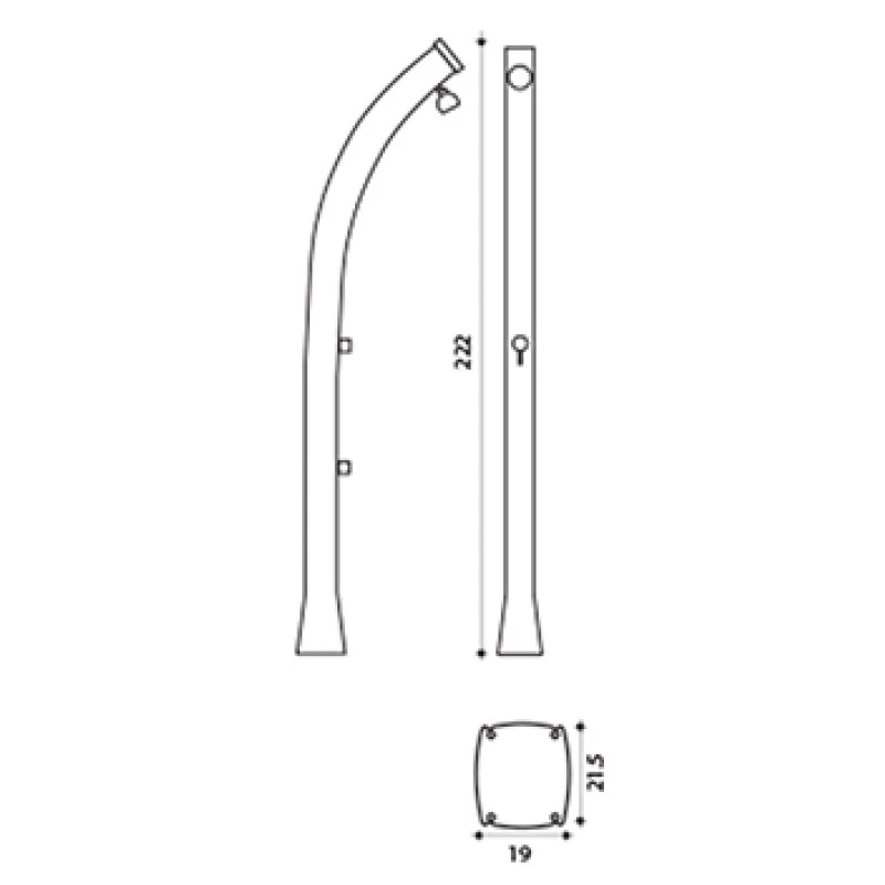 Ducha Solar Happy 25 L Formidra Ducha Solar Happy 25 L Formidra -Piscinas Artículos Tienda dimensiones ducha solar happy