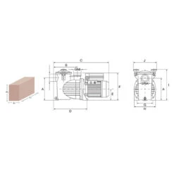 Bomba Óptima Saci -Piscinas Artículos Tienda dimensiones optima