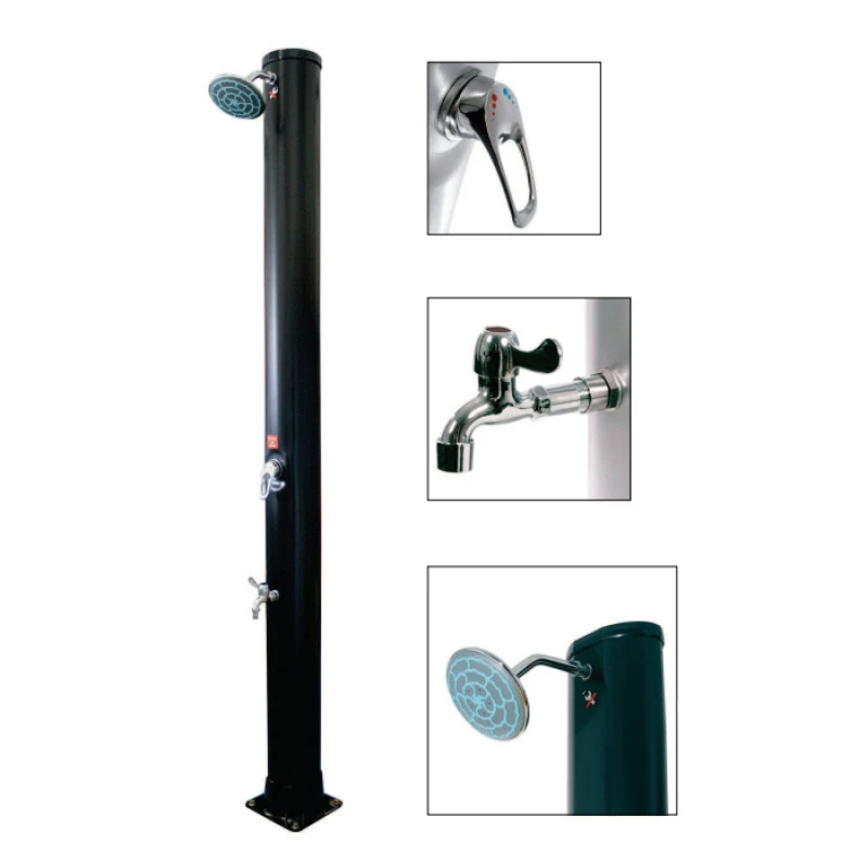 Ducha solar PVC 40L Ducha Solar PVC 40L -Piscinas Artículos Tienda ducha solar pvc grifo lavapies pqs