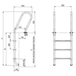 Escalera Pasamanos Mixto Astralpool -Piscinas Artículos Tienda escalera pasamanos mixto medidas 1