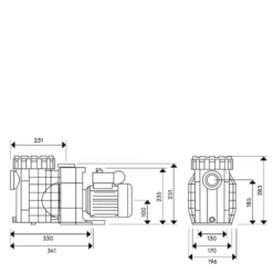 Bomba De Filtración BWT Eurostar II Trifásico -Piscinas Artículos Tienda medidas bomba eurostar ii 1