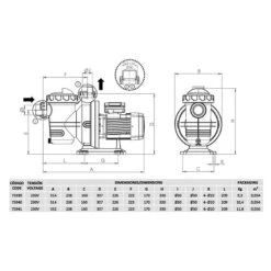 Aquasphere SSP Astralpool Bomba De Filtración -Piscinas Artículos Tienda medidas bomba filtracion aquasphere 1