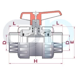 Válvula De Bola Standard PVC Teflón FPM Encolar 7 Válvula De Bola Standard PVC Teflón FPM Encolar -Piscinas Artículos Tienda medidas valvula bola cepex standard pvc teflon fpm encolar 1