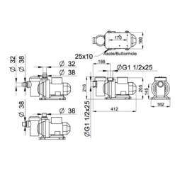 Bomba De Filtración BWT WP -Piscinas Artículos Tienda medidas wp 7000