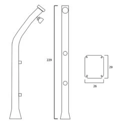 Ducha Solar Happy 4 X 4 Poolstar -Piscinas Artículos Tienda plano medidas ducha solar happy 4x4 poolstar copia