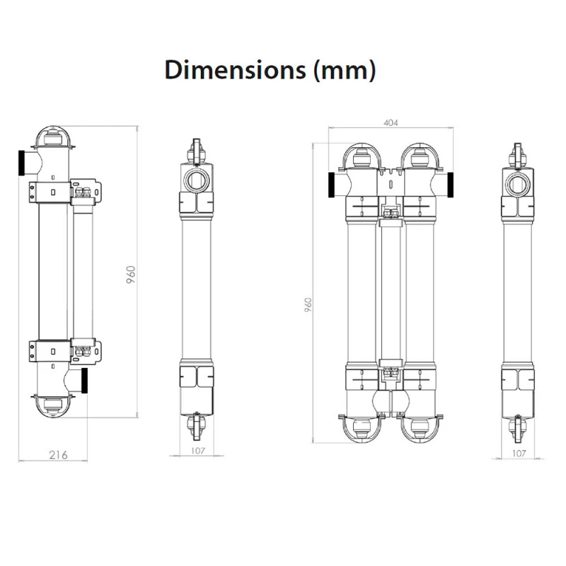 Equipo ultravioleta Elecro HR-UVC Equipo Ultravioleta Elecro HR-UVC -Piscinas Artículos Tienda ultravioleta hr uvc medidas